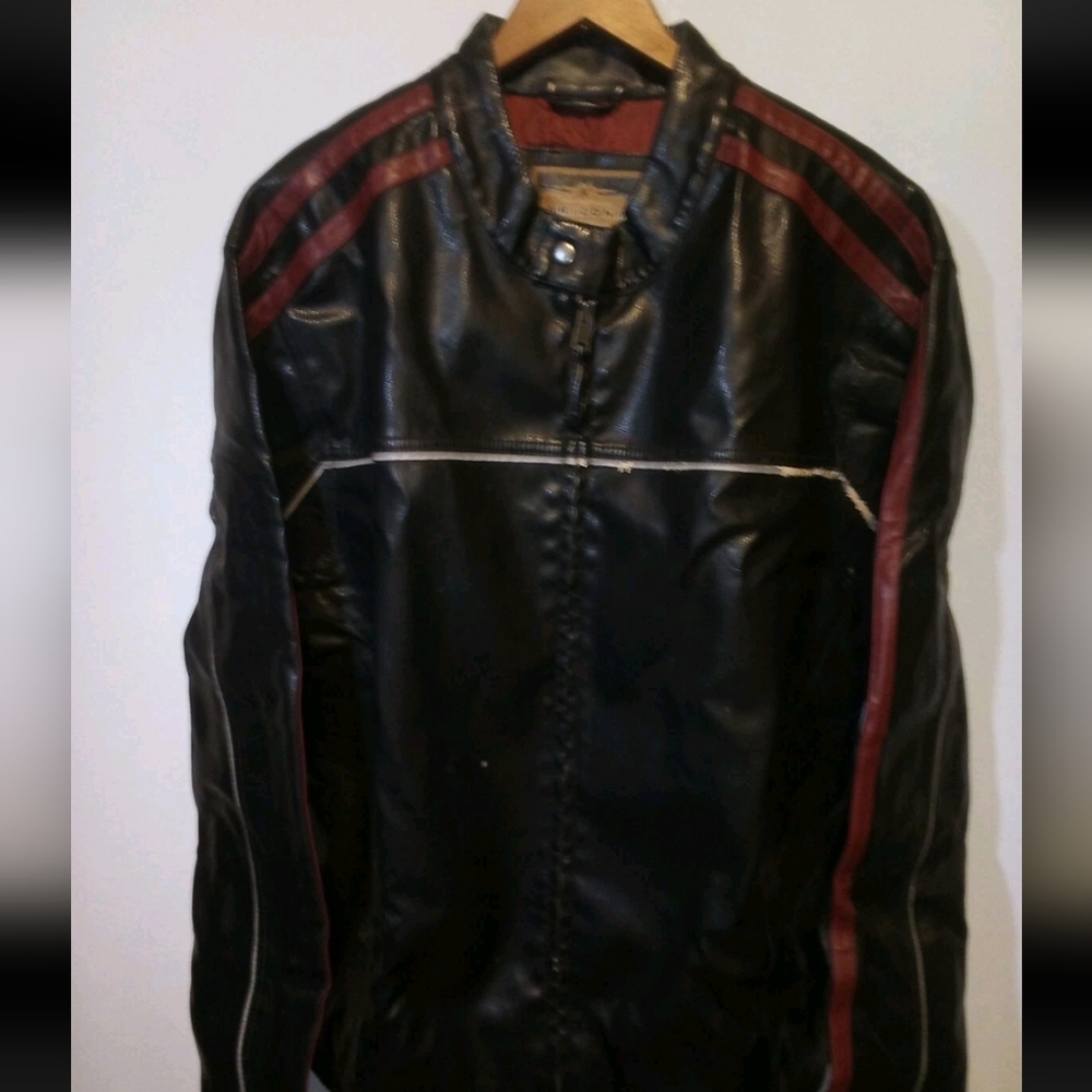 vintage Arizona Men's Sz 2XL Pleather Cafe Racer Motorcycle Jacket
